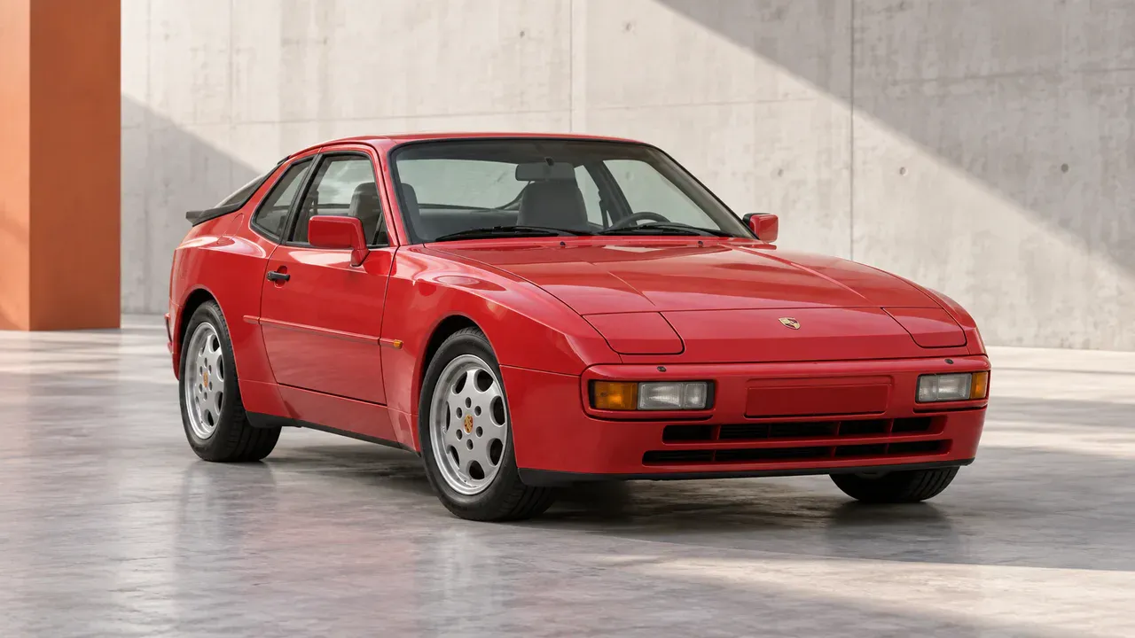 AI-generated editorial cover for “A History of the Porsche 944”, based on Porsche 944 Buyers Guide.