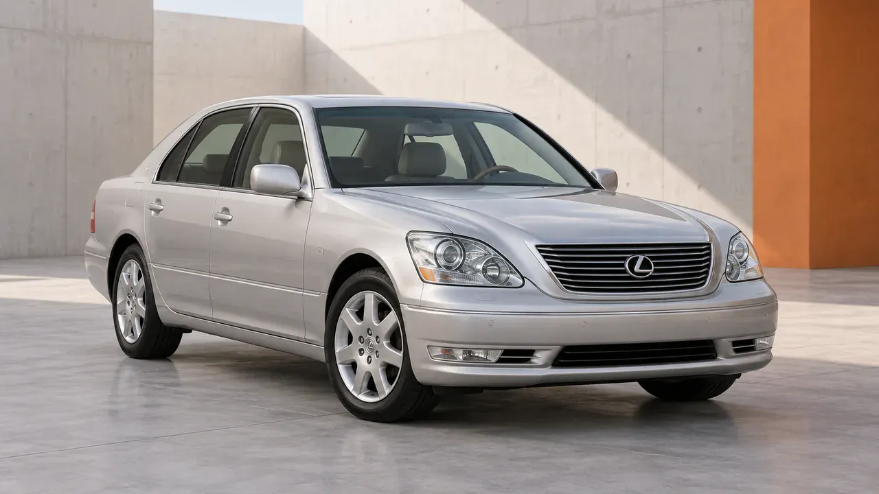AI-generated editorial cover for “Buying and Maintaining the Lexus LS 430”, based on Lexus LS430 Buyers Guide.