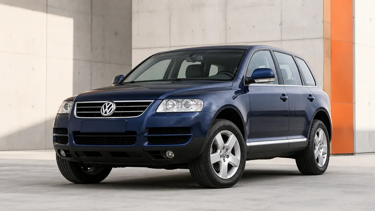 AI-generated editorial cover for “Exploring the First Generation Volkswagen Touareg”, based on VW Touareg Buyers Guide.