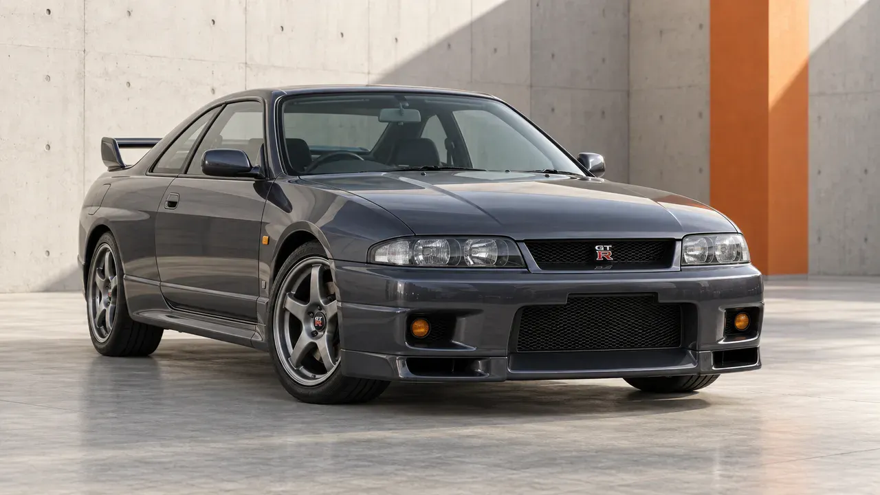 AI-generated editorial cover for “Nissan GT-R R33 Technical Specifications”, based on Nissan GT-R R33 Buyers Guide.