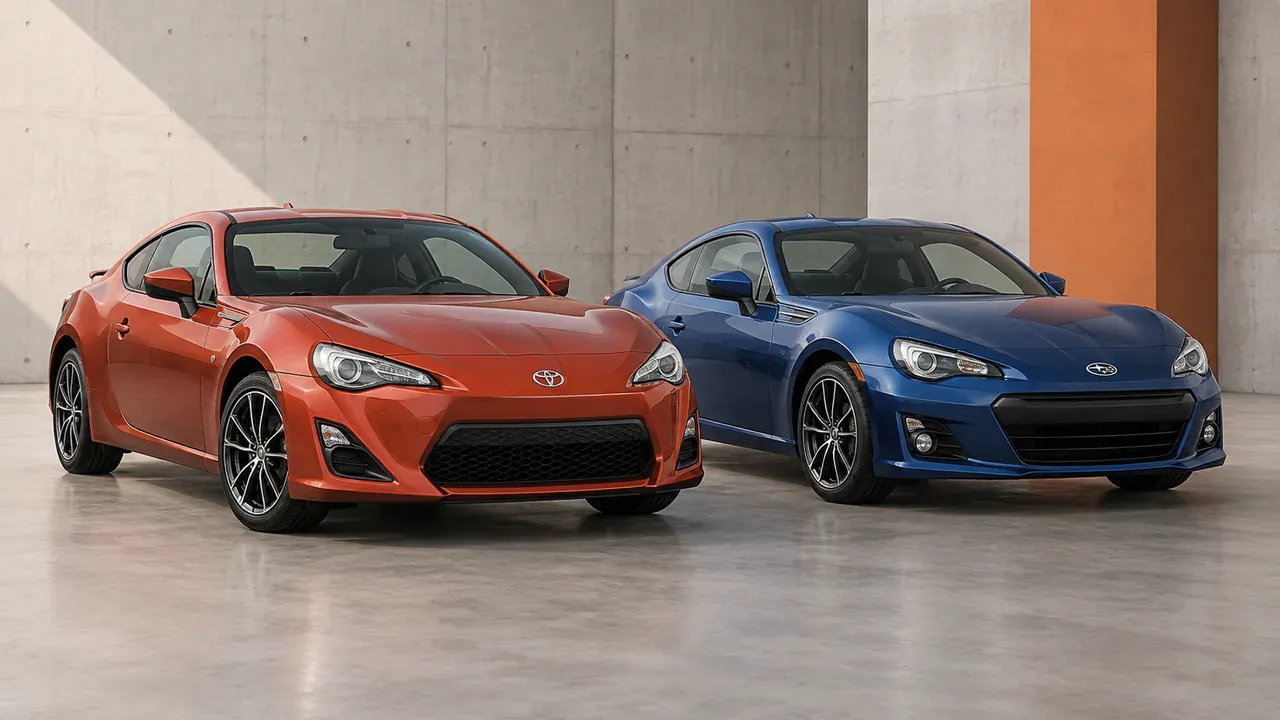 AI-generated editorial cover for “The Development of the GT86 and BRZ”, based on Toyota GT86 Subaru BRZ Buyers Guide.